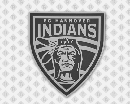 Rubber PVC Patch Indians schwarz grau Kontur Vereine