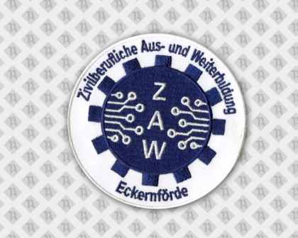Runder gestickter Aufnäher Patch mit gesticktem Rand Bundeswehr blau weiß Ausbildung