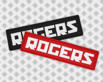 Eckiger Patch gestickt mit gesticktem Rand für Musiker Bands Rogers Punkrock Aufnäher
