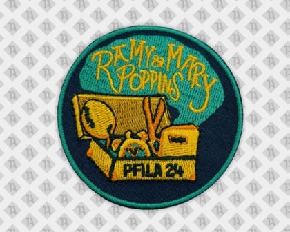 Runder Patch gestickt mit gesticktem Rand Kiste Werkzeug Utensilien Pfila Pfadfinder