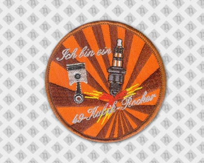 Gestickter runder Patch Abzeichen Badge Aufnäher Kettelrand Zündkerze Kolben Vereine