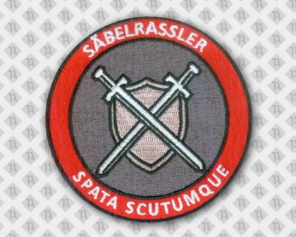 Patch Aufnäher Abzeichen Badge gestickt mit Stickrand rund Vereine Schwerter Schild