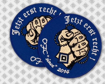 Runder gestickter Patch Aufnäher Abzeichen Badge mit gesticktem Rand blau HSV Vereine