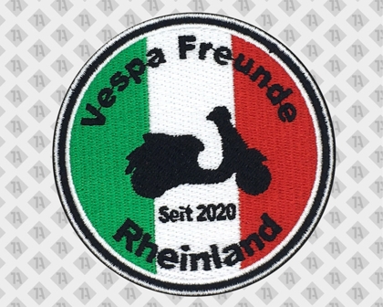 Runder Patch Aufnäher Abzeichen Badge gestickt mit gesticktem Vespa Freunde Italien Vereine