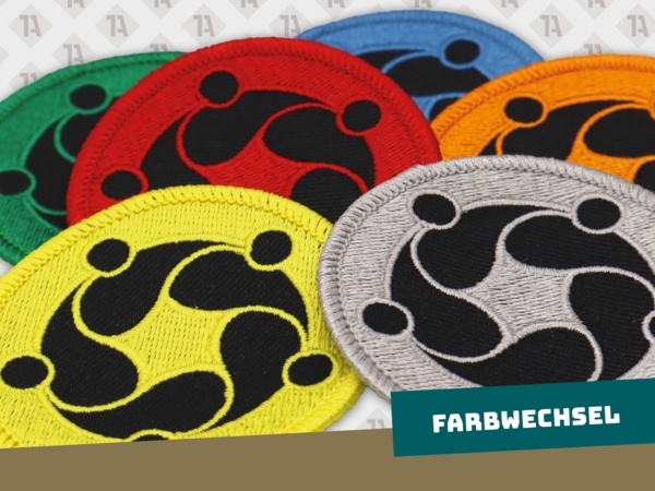 Patch Aufnäher gestickt mit Kettelrand Level Abzeichen Farbwechsel