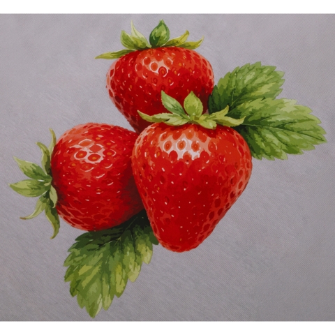 DTF / Textildruck / Bügelbild, Erdbeeren, 200x157 mm, für Baumwolle - Bild 2