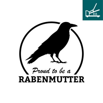 DTF / Textildruck / Bügelbild, Proud to be a Rabenmutter, 120x111 mm, Schwarz, für Baumwolle - Bild 1