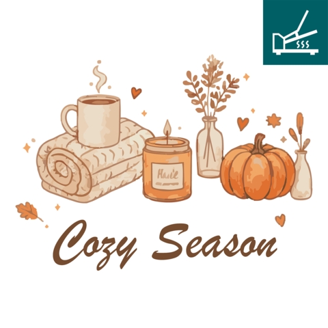 DTF / Textildruck / Bügelbild, Cozy Season, 240x179 mm, für Baumwolle - Bild 1