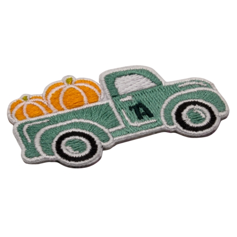 Aufnäher / Patch, gestickt, Auto mit Kürbis - Bild 2