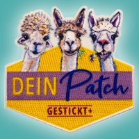 Gesticker Aufnäher / Patch mit zusätzlicher Bedruckung - gestickt+