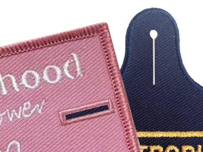 Patch Aufnäher mit Knopfloch gestickt