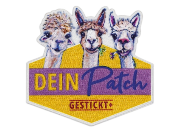 Patch gestickt+ Kombination aus vollflächigem Stick und Sublimationsdruck Haptik
