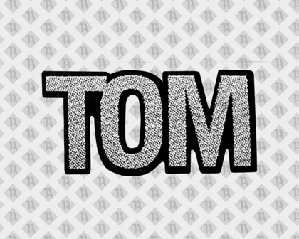 Patch Aufnäher gewebt mit Laserschnitt metallic silberfarben Tom