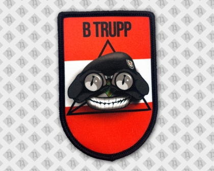 Konturgeschnittener gestickter Patch Aufnäher mit Kettelrand Foto Detail B Trupp Bundeswehr