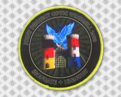 Badge Abzeichen Runder gedruckter Aufnäher Patch mit Kettelrand Türme Deutschland Vereine