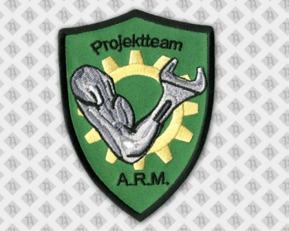 Gestickter Aufnäher Patch mit gesticktem Rand in Wappenform Bundeswehr ARM Bundeswehr