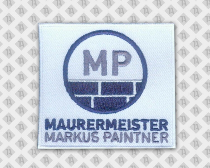 Patch Aufnäher gestickt mit Stickrand Maurermeister Handwerk