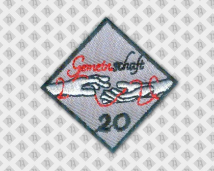Eckiger gestickter Patch Aufnäher mit gesticktem Rand Pfadfinder Gemeinschaft Hände