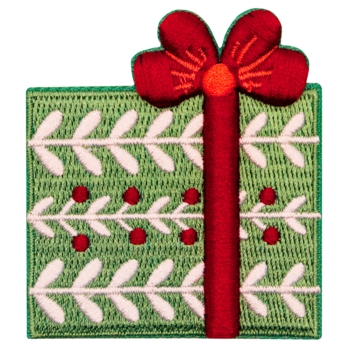 Aufnäher / Patch, gestickt, Geschenk mit Schleife - Bild 1