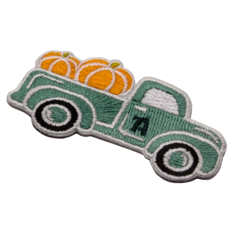 Aufnäher / Patch, gestickt, Auto mit Kürbis - Bild 3