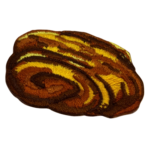 Aufnäher / Patch, gestickt, Franzbrötchen, Bügelfläche, 50x35 mm - Bild 2