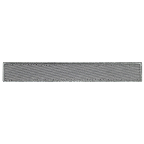 Namensaufnäher / Patch, Blanko, gewebt, Hellgrau, Klett (zweiteilig), 100x15 mm - Bild 1