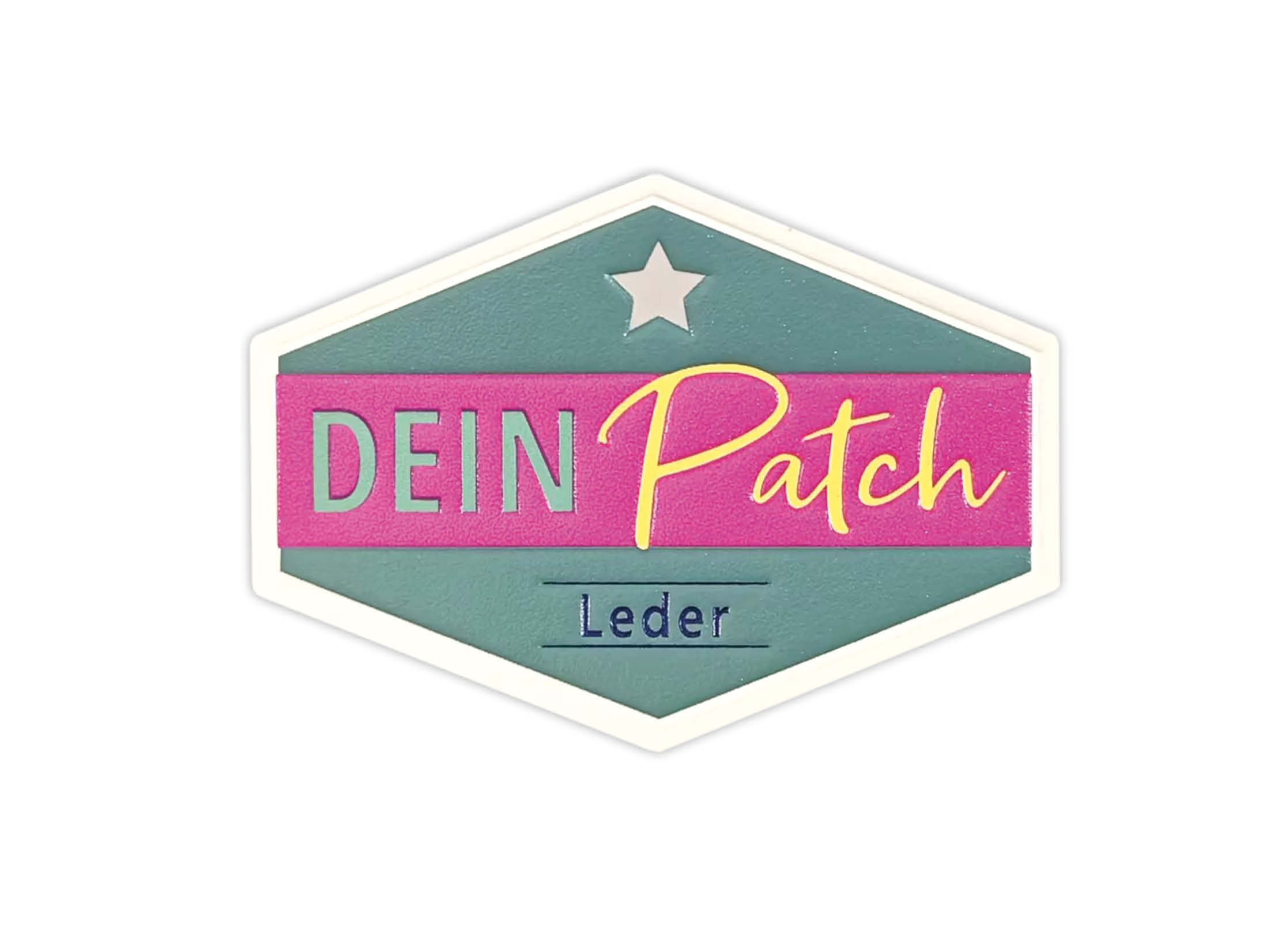 Patch Kunstleder Echtleder Bedruckt Geprägt mit Wunschmotiv Konturschnitt Laserschnitt viele Optionen der Befestigung
