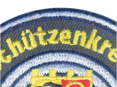 Aufnäher gestickt mit gesticktem Rand