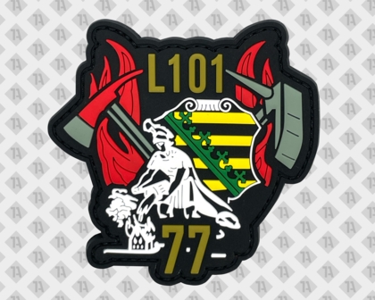 PVC Rubber Patch Abzeichen L101 Brand löschen Retten bunt Feuerwehr