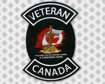 Gestickter Patch Aufnäher mit gesticktem Rand Veteran Canada Flagge Hero Bundeswehr