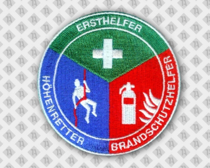 Runder gestickter Patch Aufnäher mit gesticktem Rand Brandschutz Feuerwehr