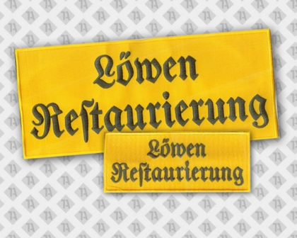 Patch Aufnäher gestickt mit gesticktem Rand Restaurierung Handwerk