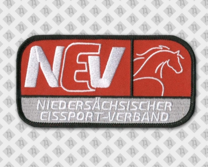 Gestickter Aufnäher Patch Abzeichen Badge oval Kettelrand Eissportverband Vereine