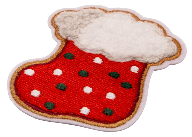 Aufnäher / Patch, Chenille, Weihnachtssocke - Bild 3