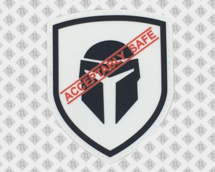 PVC Aufnäher Patch Rubber weiß Wappen accetably safe Firmen