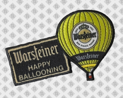 Warsteiner Happy Ballooning gestickter Aufnäher mit Konturschnitt