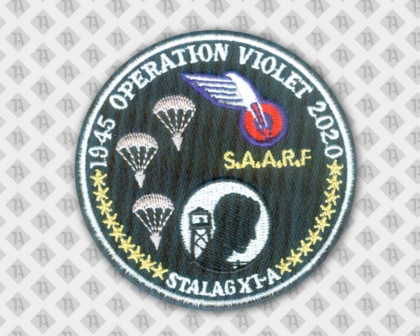 Runder gestickter Aufnäher Patch mit Stickrand schwarz weiß Bundeswehr