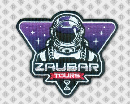 Patch Aufnäher gestickt Konturschnitt Astronaut Zaubar Tours Firma