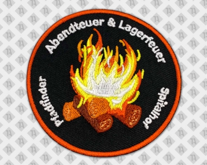 Patch Aufnäher gestickt mit gesticktem Rand bunt Pfadfinder
