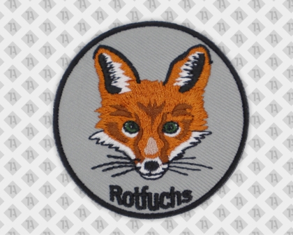 Runder Patch gestickt mit gesticktem Rand Rotfuchs Details Pfadfinder