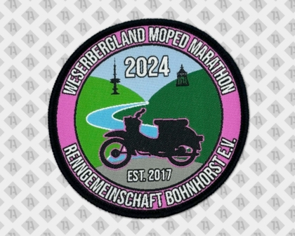 Gewebter Patch mit kettelrand Moped Biker