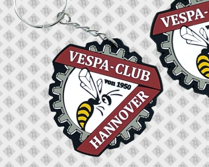 PVC Rubber Schlüsselanhänger Kontur Vespa Wespe Vereine Club