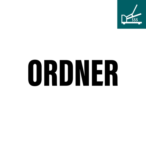 DTF / Textildruck / Bügelbild, ORDNER, Schwarz, 185x55 mm, für Polyester - Bild 1