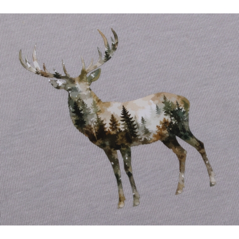 DTF / Textildruck / Bügelbild, Tiermotiv Waldhirsch, 78x100 mm, für Polyester - Bild 2