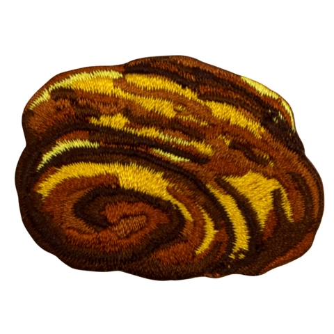 Aufnäher / Patch, gestickt, Franzbrötchen, Bügelfläche, 50x35 mm - Bild 1