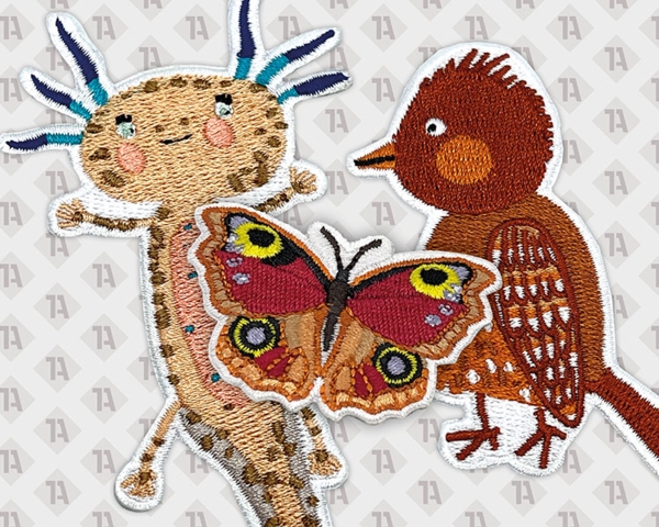 Patch Aufnäher gestickt für Kinder mit gesticktem Rand Handarbeiten Konturschnitt