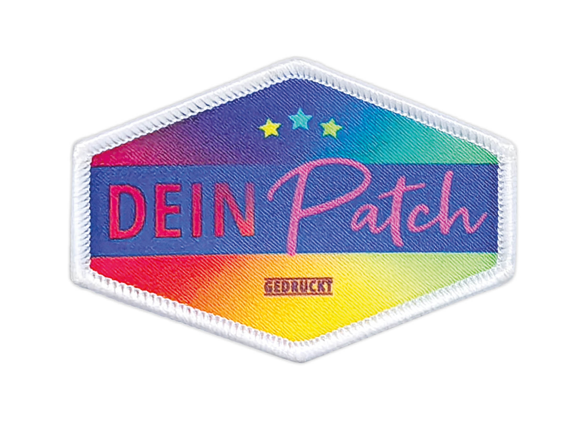 Patch gedruckt mit Kettelrand Dein Patch