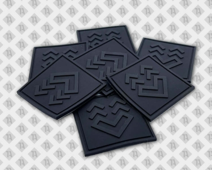 3D Patch Aufnäher Rubber PVC schwarz Firma
