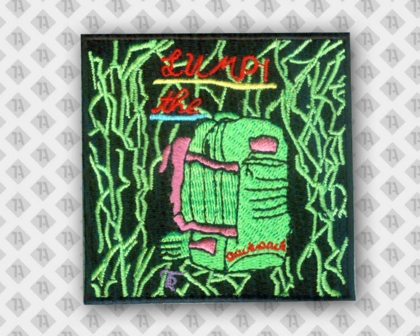 Aufnäher Patch gestickt mit gesticktem Rand schwarz neon grün
