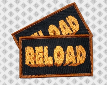 Eckiger gestickter Aufnäher Patch mit Kettelrand schwarz braun gelb von reload Allgemein